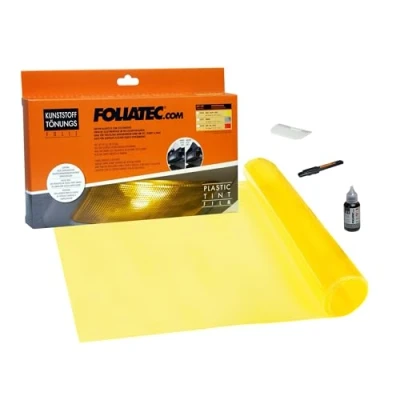 Abbildung von FOLIATEC Kunststoff Tönungsfolie Auto Folie für den Fahrzeuginnenraum, gelb, 30 x 100 cm