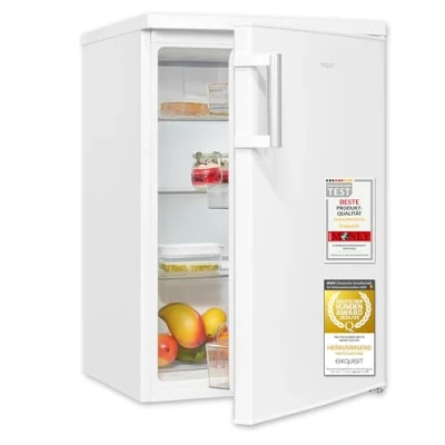 Abbildung von Exquisit Kühlschrank ohne Gefrierfach, 133 Liter, Vollraumkühlschrank freistehend, Türanschlag Wechselbar, KS516 V H 010E weiss
