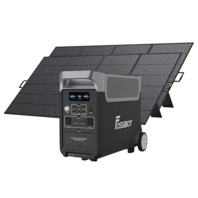 Abbildung von FOSSiBOT F3600 Pro 3840Wh LiFePO4 Tragbare Powerstation mit 2x420W Solarpanel, Solar Generator 3x230V AC Ausgang 3600W (7200W Peak), Stromspeicher, LED Licht für Outdoor Camping, Wohnmobile, Reisen