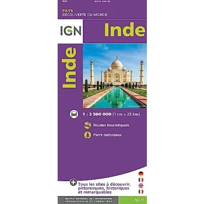 Abbildung von IGN Karte, Pays Découverte du Monde Inde / Indien: Übersichtskarte (Découverte des Monde, Band 85115)