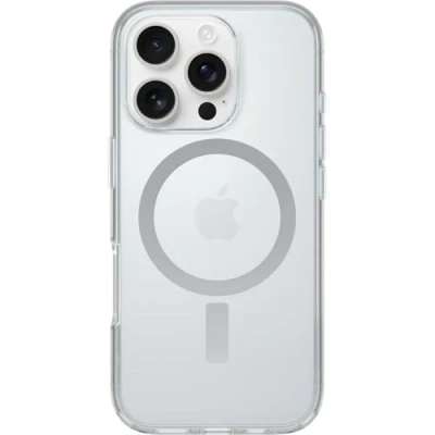 Abbildung von OtterBox Symmetry Series Clear MagSafe transparente Hülle für iPhone 16 Pro, stoßfest, sturzsicher, schützende Hülle, 3X getestet nach Militärstandard, Transparent, Keine Einzelhandelsverpackung