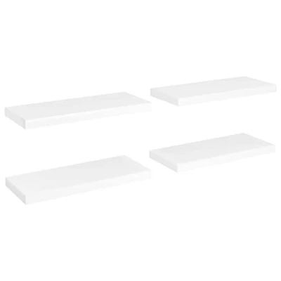 Abbildung von vidaXL 4X Wandregal Schwebend Hängeregal Wandboard Bücherregal Regalbrett Schweberegal CD DVD Regal Dekoregal Weiß 60x23,5x3,8cm MDF