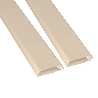 Abbildung von D Line TV Kabelkanal, Fernsehkabel Organiser, lackier, und überstreichbar, selbstklebend, einteiliges Design mit Scharnieren, 2x 60mm (B) x 15mm (H) 40cm Länge Magnolien
