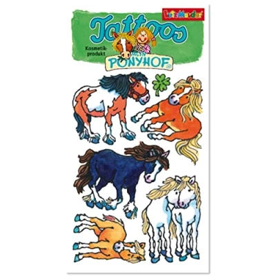 Abbildung von 5 Tattoos * Mein Ponyhof als Geschenk und Mitgebsel 44753 Kinder Kindertattoo Tattoo Kindergeburtstag Geburtstag Mädchen Pony Pferde