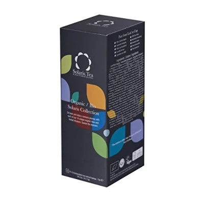 Abbildung von Solaris Tea BIO 14 Sorten, 42 biologisch abbaubare genähte Seidenteebeutel, 40 Stück