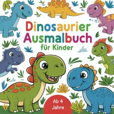 Abbildung von Dinosaurier Ausmalbuch für Kinder ab 4 Jahren, mit 50 fantastischen Motiven zum Ausmalen