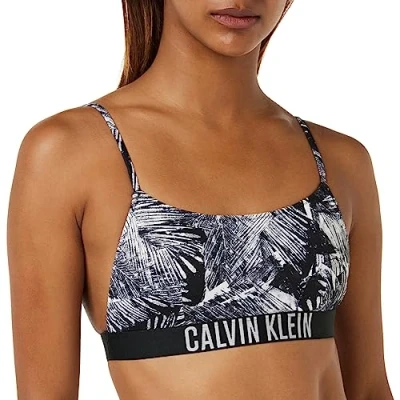 Abbildung von Calvin Klein Damen Rp Print KW0KW02118 Bralette, Schwarz (Ip Palm Collage Black AOP), M