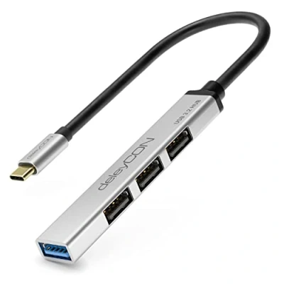 Abbildung von deleyCON USB HUB 4 Port 4x A 1xUSB3.0 &amp; 3xUSB2.0 mit C Adapter
