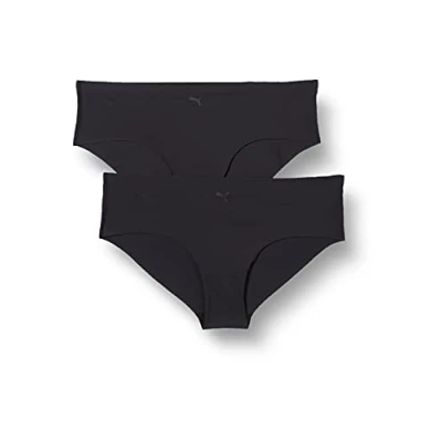 Abbildung von Puma Damen Naadloze voor dames (2 stuks) Hipster Panties, Schwarz, XL EU