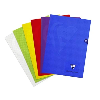 Abbildung von Clairefontaine 303102C Packung mit 10 Heften Mimesys DIN A4 24 Blatt kariert, 90g, farbig sortiert, 1 Pack