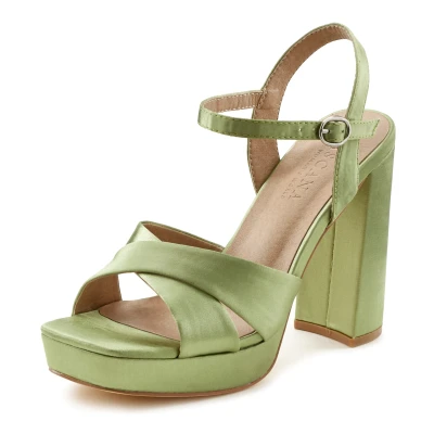 Abbildung von Lascana Plateausandalette, Damen, Größe: 38, Grün Schuhe