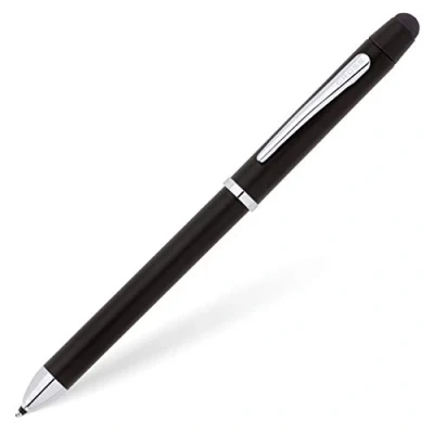 Abbildung von Cross Tech 3+ Multifunktionsschreibgerät (Standardbox, Drehbleistift, Kugelschreiber, Radierer/Stylus Kappe) schwarz
