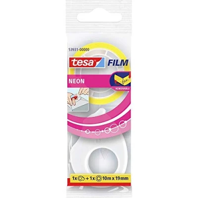 Abbildung von 14 x Tesa Klebefilmabroller neon 10m:19mm sortiert