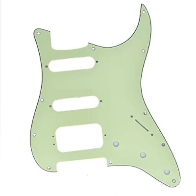 Abbildung von Dopro Northwest Guitars Pickguard für Stratocaster, 11 Löcher, HSS, 3 Schrauben, Humbucking Tonabnehmer, passend American Fender Mintgrün