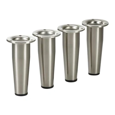 Abbildung von SO TECH® Möbelfuß FOX TROT höhenverstellbar um max. 12 mm, (Spar Set, 4 St), Höhe 80 mm Edelstahloptik