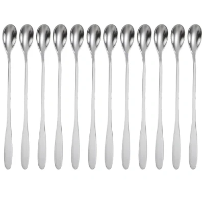 Abbildung von Intirilife Latte Macchiato Löffel (12 Stück), 12er Set Lange Edelstahl 18.9 cm Cocktails