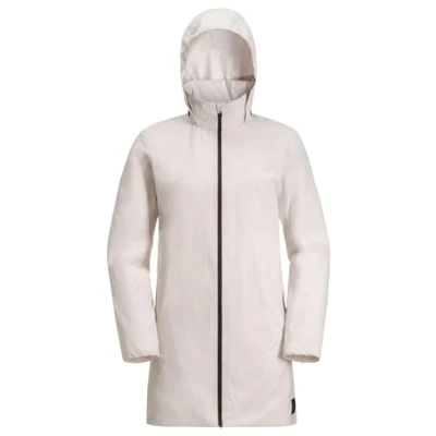 Abbildung von Jack Wolfskin Textor Regenjacke / wasserabweisende Jacke, Damen, Größe: Large, Sea shell