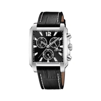 Abbildung von Lotus Herren Chronograph Chrono in der Farbe Schwarz mit Lederarmband, Gehäusedurchmesser: 38mm, 18851/4