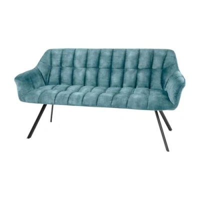 Abbildung von riess ambiente Sitzbank PAPILLON 165cm petrol / schwarz (Einzelartikel, 1 St), Esszimmer · Stoff Metall mit Rückenlehne Flur Schlafzimmer