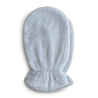 Abbildung von Mushie Badehandschuhe 2er Set Waschlappen Für Erwachsene und Kinder Unisex 100% Baumwolle Badezimmerzubehör (Baby Blau)