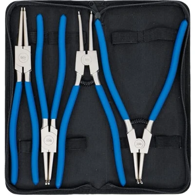 Abbildung von BGS 651 Sprengringzangen Satz 4 tlg. 300 mm Seegering Zangen gebogen gerade rutschhemmend inkl. Tasche