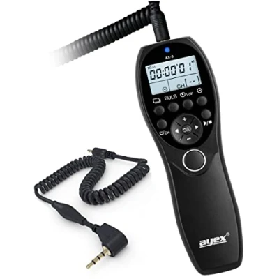 Abbildung von ayex Timer Fernauslöser AX 3 Kompatibel mit Panasonic zB. DMC S1 S1RM G9 G95 HG95M GH5S FZ50S FZ30 FZ2500 Low/High Speed Serienbilder Langzeitbelichtung Bulb zeitgesteuertes Auslösen RS 2 L1 L2