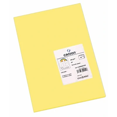Abbildung von Canson 200040182 Iris Vivaldi glattes, farbiges Papier, A3, zitronengelb 03