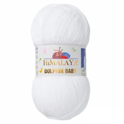 Abbildung von Himalaya Strickfein Dolphin Baby Bulky Chenille Garn 80301 Weiss Häkelwolle, 120 m (Einzel Pack, 1 St), Superbauschiges
