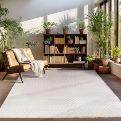 Abbildung von Designteppich Skandinavisches Boho Muster, Carpettex, Rechteckig, Höhe: 12 mm, Teppich Wohnzimmer Design Skandinavische Stil Natur Optik
