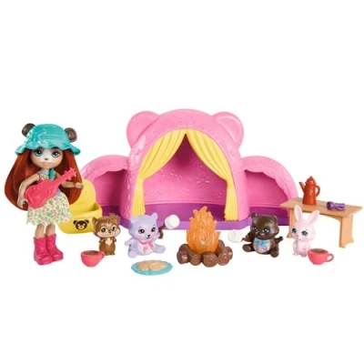 Abbildung von Enchantimals Camping Trip Set + Bärenpuppe HTW71 MATTEL