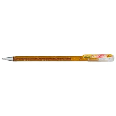 Abbildung von Pentel K110 DMXX Hybrid Dual Metallic Gelroller Glitzer Gel Schreibfarbe gold/metallic rot &amp; gold, Strichstärke 0,5mm, 12 Stück