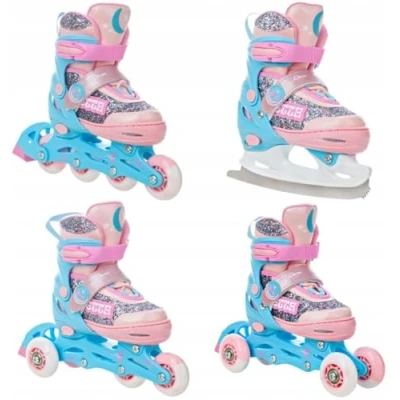 Abbildung von Rollschuhe Verstellbare 4in1 LED Räder Etta Pink/Blau