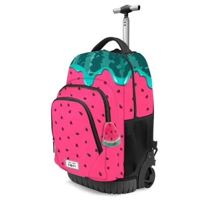 Abbildung von Oh My Pop! Schulrucksack Melty Melon Trolley Schulranzen Tagesrucksack Trolleyrucksack, Praktische Räder