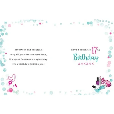 Abbildung von Piccadilly Greetings Geburtstagskarte zum 17. Geburtstag, 20,3 x 15,2 cm
