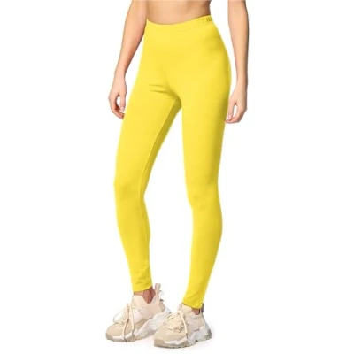 Abbildung von Merry Style Leggings Damen Baumwolle für das ganze Jahr Bequeme Blickdicht Ideal Yoga Sport Gym und Freizeit MS10 198 (Gelb, M)