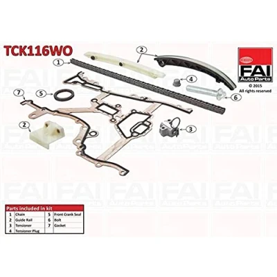 Abbildung von FAI AutoParts TCK116WO Steuerkettensatz mit Dichtungen, ohne Zahnräder Simplex, Bolzenkette OPEL: Corsa D Schrägheck, C Meriva A