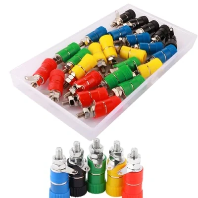 Abbildung von CESFONJER 25 pcs Binding Post Buchse Bananenstecker Polklemmen für 4MM Lautsprecher Terminal Lautsprecherkabel Kabel Stecker