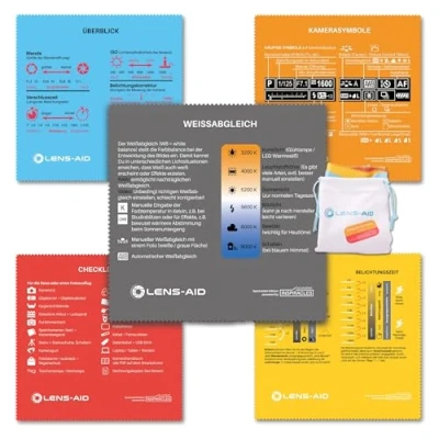 Abbildung von 5er Set Mikrofaser Reinigungstücher in praktischem Aufbewahrungsbeutel: Mikrofasertuch für Kamera Objektiv, Filter, Display, Notebook, Smartphone und als Brillen Putztuch (5er (Special Edition))