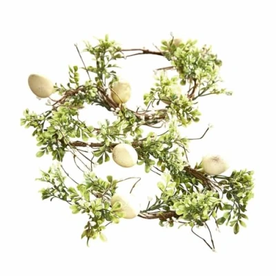 Abbildung von Loberon Girlande Antonin, sehr naturnah, romantisch &amp; stilvoll, biegsam, Wohn Accessoire, Osterfest, Ostern, Osterdekoration, Kunststoff, grün/weiß