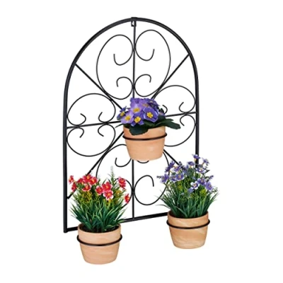 Abbildung von relaxdays Blumenkastenhalter Blumentopfhalter in Schwarz