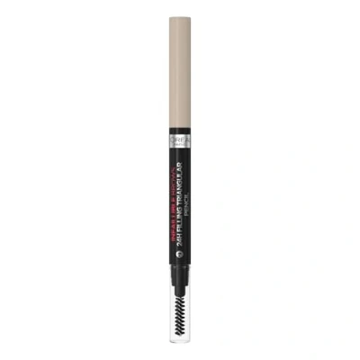 Abbildung von L&#039;Oréal Paris Augenbrauenstift mit herausdrehbarer Dreiecksspitze für definierte und natürliche Augenbrauen, Infaillible Brows 24h Brow Filling Triangular Pencil, Nr. 8.0 Light Cool Blonde