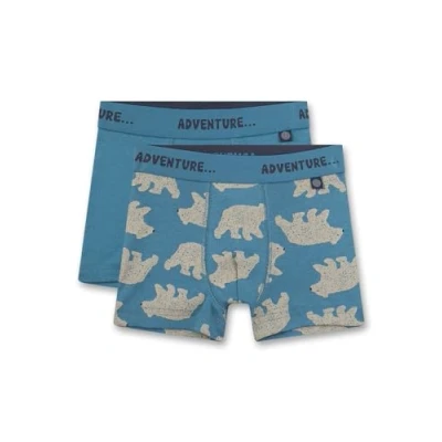 Abbildung von Sanetta Jungen Shorts (Doppelpack) Blau Hochwertige und nachhaltige Unterhose für aus Bio Baumwolle. Inhalt: 2er Set Unterwäsche 092