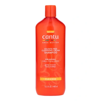 Abbildung von Cantu Cleansing Cream Shampoo für lockiges und krauses Haar reichhaltige Formel aus Shea Butter sanfte tiefenwirksame Reinigung Kopfhaut sulfatfrei 400 ml