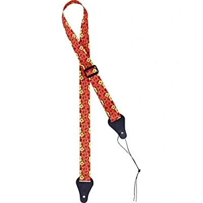Abbildung von Ortega Guitars Ukulele Gurt verstellbar Nylon Straps Series orange flower (OUS ORFL)