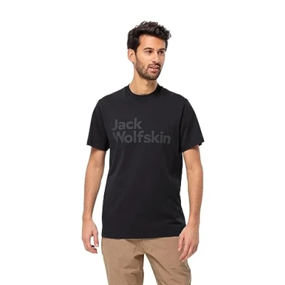 Abbildung von Jack Wolfskin LOGO T M Tshirt print, Herren, Größe: Small, Black
