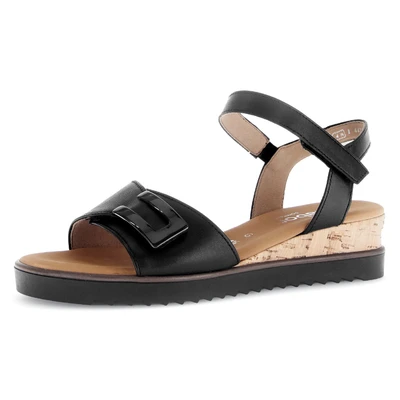 Abbildung von Gabor Comfort Keilsandalette schwarz, Damen, Größe: 35, Schwarz Schuhe
