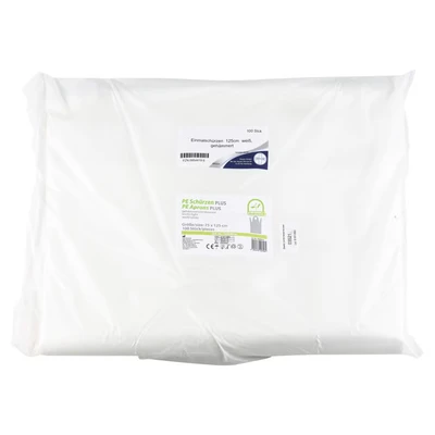 Abbildung von Einmal Schürzen PE 125 cm weiß 100 St