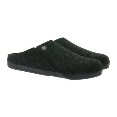 Abbildung von Birkenstock Pantolette flach, Damen, Größe: 35, Dunkelgrau Schuhe