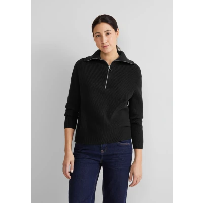 Abbildung von Street One Troyer Strickpullover, Damen, Größe: 38, Schwarz