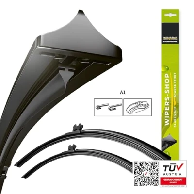 Abbildung von Scheibenwischer kompatibel mit MINI Cabrio (R52,R57) Bj. 07/04 03/12 Basic Action Ersatz für Frontscheibe Länge: 450/450mm Hochwertige Wischblätter klare Sicht